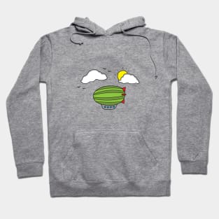 funny green zeppelin flying in the sky Hoodie